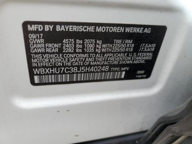 Photo 10 from auction – 2018 BMW X1 SDRIVE2 with VIN WBXHU7C38J5H40248