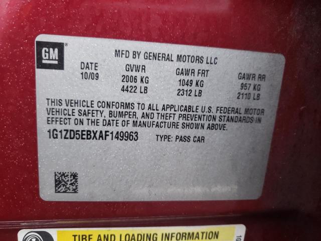 Photo 10 from auction – 2010 CHEVROLET MALIBU 2LT with VIN 1G1ZD5EBXAF149963