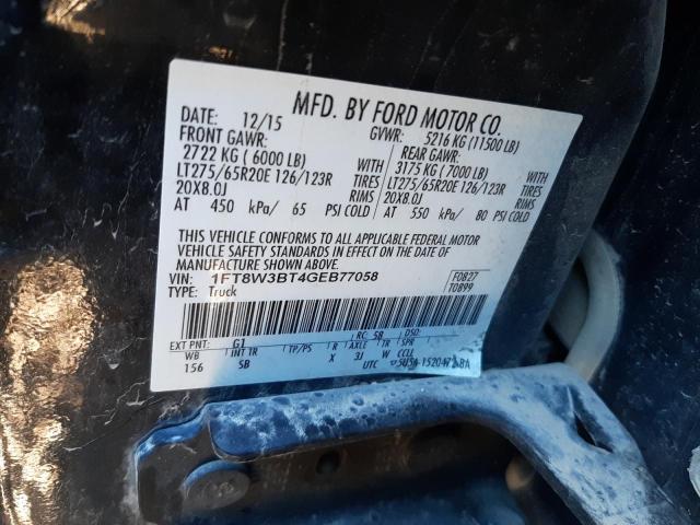 Photo 10 from auction – 2016 FORD F350 SUPER with VIN 1FT8W3BT4GEB77058