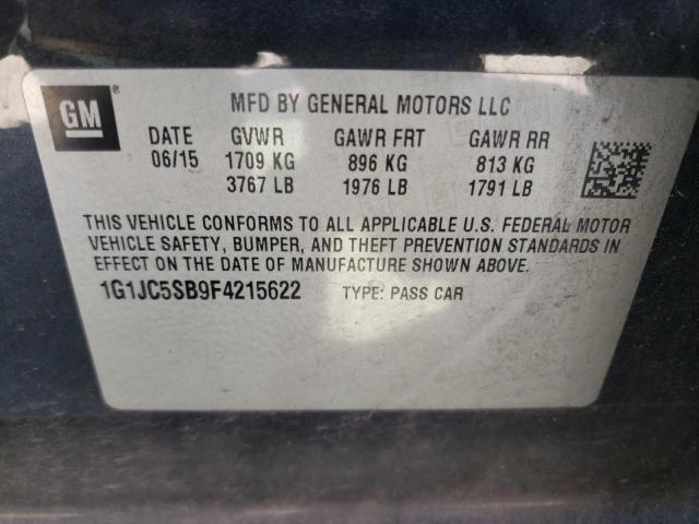 Photo 10 from auction – 2015 CHEVROLET SONIC LT with VIN 1G1JC5SB9F4215622