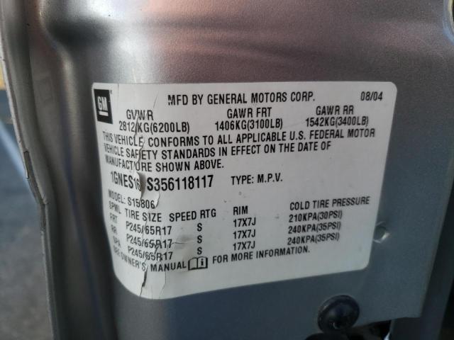 Photo 10 from auction – 2005 CHEVROLET TRAILBLAZE with VIN 1GNES16S356118117