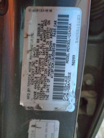 Photo 10 from auction – 2003 TOYOTA CAMRY LE with VIN 4T1BF30K13U558538