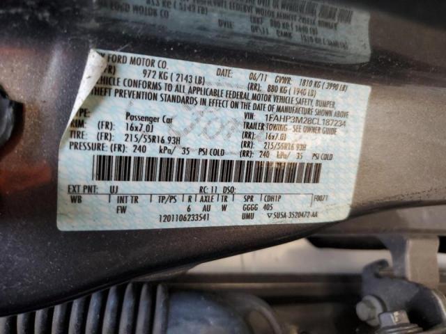 Photo 10 from auction – 2012 FORD FOCUS SEL with VIN 1FAHP3M28CL187234