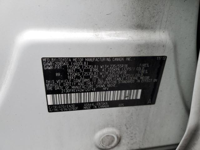 Photo 10 from auction – 2013 TOYOTA RAV4 LIMIT with VIN 2T3DFREV4DW120748