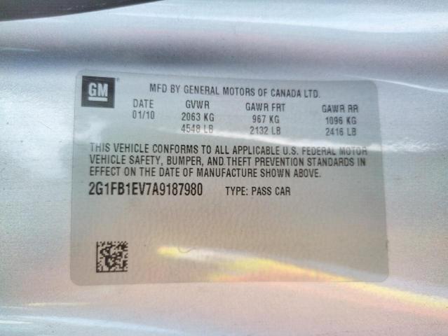 Photo 10 from auction – 2010 CHEVROLET CAMARO LT with VIN 2G1FB1EV7A9187980