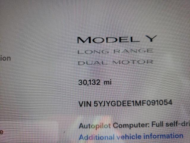 Photo 8 from auction – 2021 TESLA MODEL Y with VIN 5YJYGDEE1MF091054