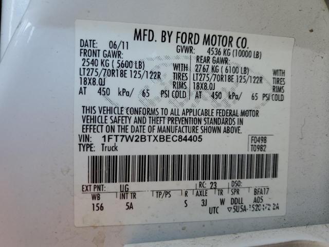 Photo 10 from auction – 2011 FORD F250 SUPER with VIN 1FT7W2BTXBEC84405