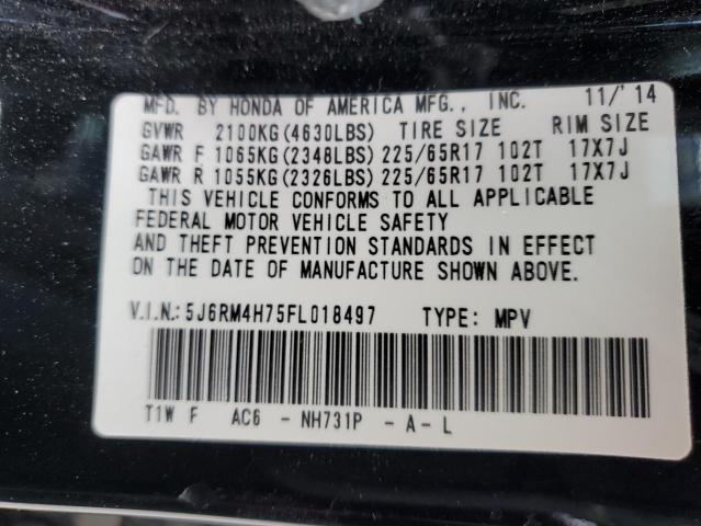 Photo 13 from auction – 2015 HONDA CR-V EXL with VIN 5J6RM4H75FL018497