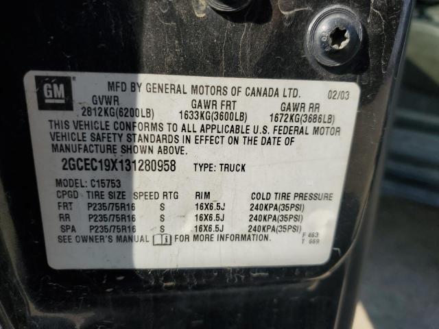 Photo 10 from auction – 2003 CHEVROLET SILVERADO with VIN 2GCEC19X131280958