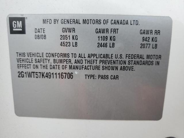 Photo 10 from auction – 2009 CHEVROLET IMPALA 1LT with VIN 2G1WT57K491116706