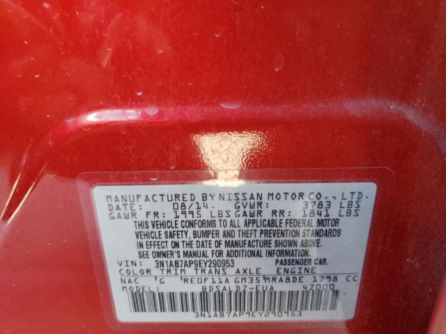 Photo 10 from auction – 2014 NISSAN SENTRA S with VIN 3N1AB7AP9EY290953