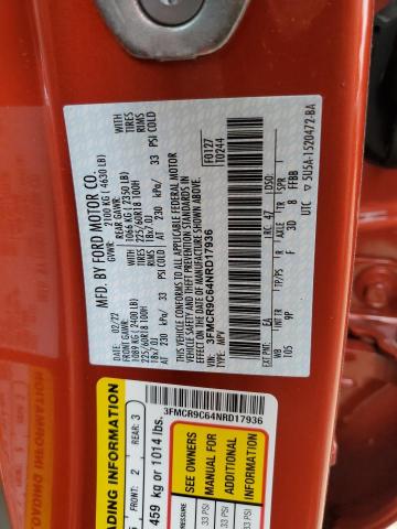 Photo 10 from auction – 2022 FORD BRONCO SPO with VIN 3FMCR9C64NRD17936