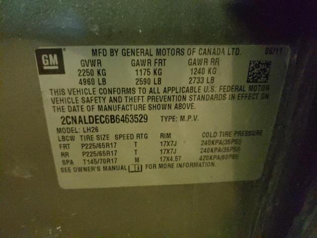 Photo 10 from auction – 2011 CHEVROLET EQUINOX LT with VIN 2CNALDEC6B6463529