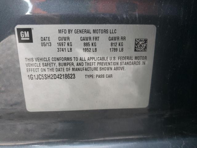 Photo 10 from auction – 2013 CHEVROLET SONIC LT with VIN 1G1JC5SH2D4218623