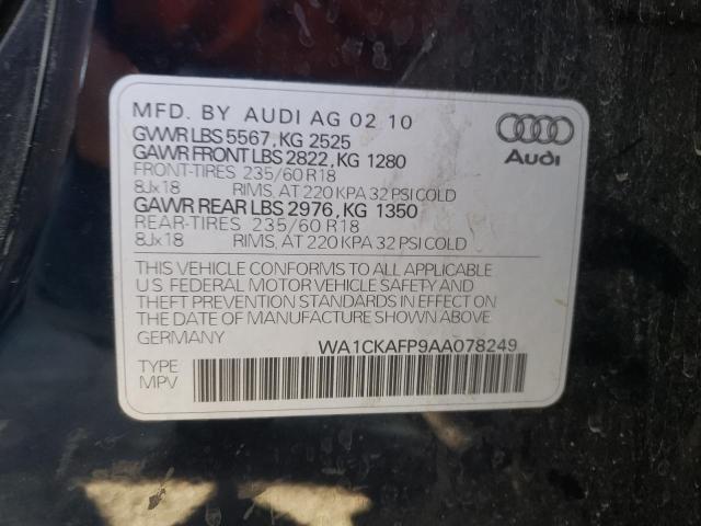 Photo 10 from auction – 2010 AUDI Q5 PREMIUM with VIN WA1CKAFP9AA078249