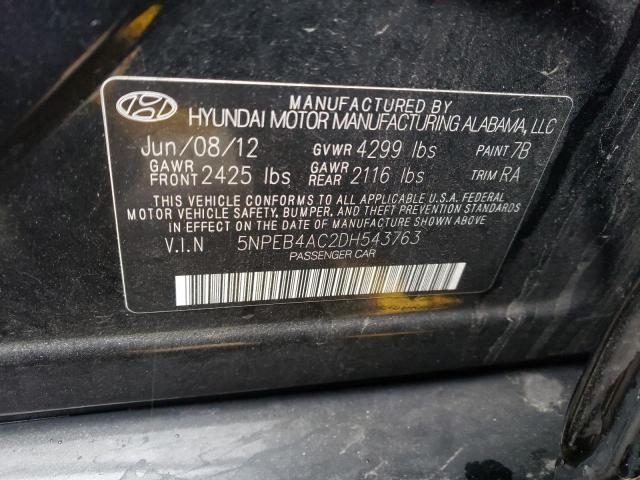 Photo 10 from auction – 2013 HYUNDAI SONATA GLS with VIN 5NPEB4AC2DH543763