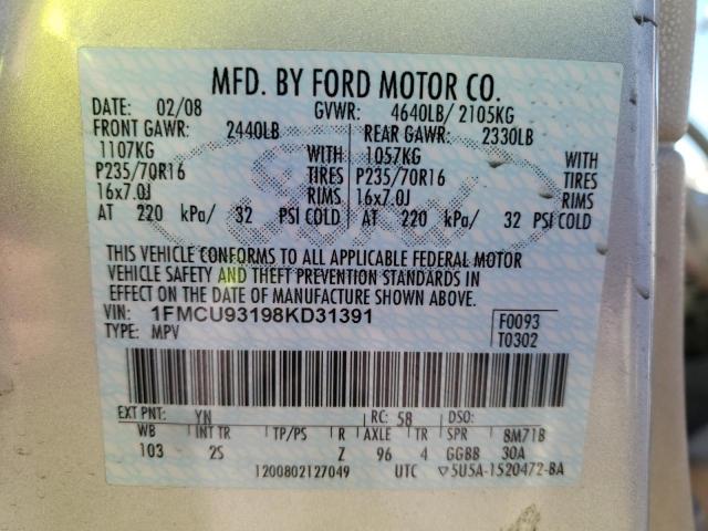 Photo 10 from auction – 2008 FORD ESCAPE XLT with VIN 1FMCU93198KD31391