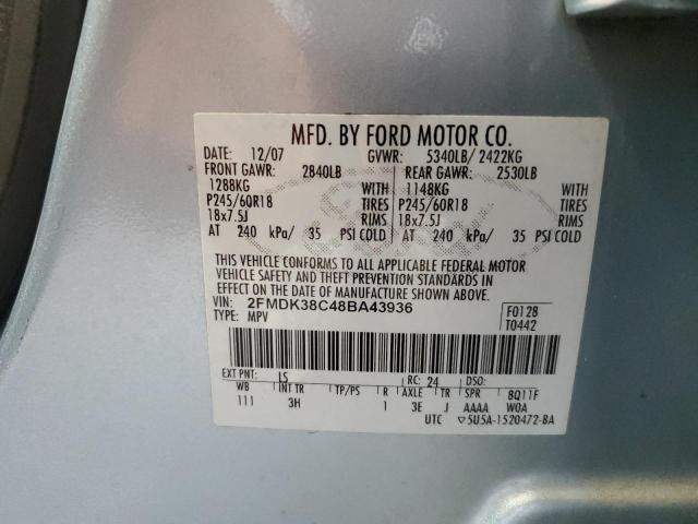 Photo 10 from auction – 2008 FORD EDGE SEL with VIN 2FMDK38C48BA43936