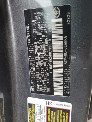 Photo 10 from auction – 2008 TOYOTA CAMRY CE with VIN 4T1BE46K58U732019