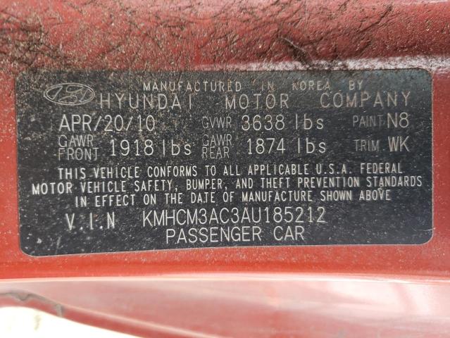 Photo 10 from auction – 2010 HYUNDAI ACCENT with VIN KMHCM3AC3AU185212