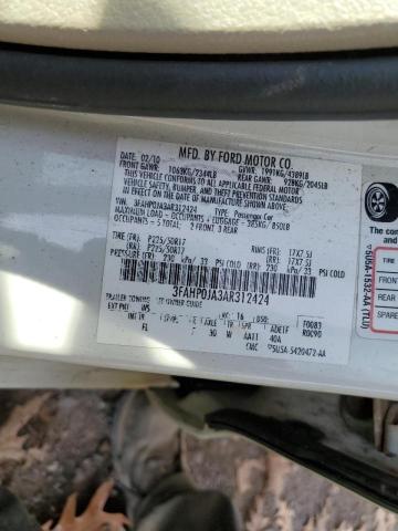 Photo 10 from auction – 2010 FORD FUSION SEL with VIN 3FAHP0JA3AR312424