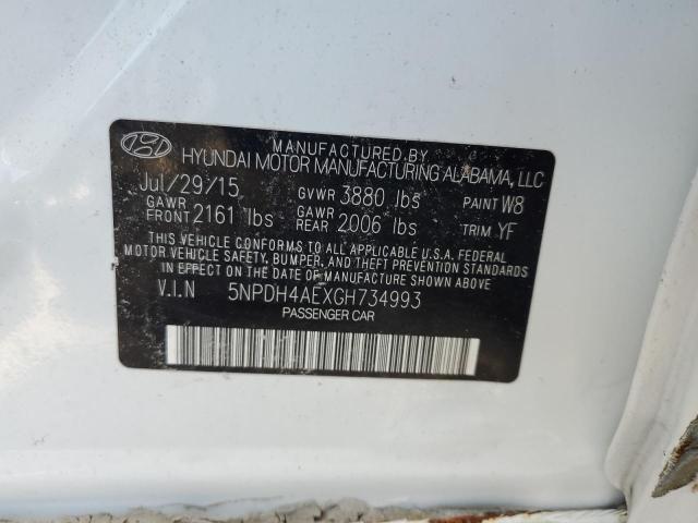 Photo 10 from auction – 2016 HYUNDAI ELANTRA SE with VIN 5NPDH4AEXGH734993