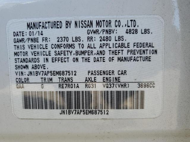 Photo 10 from auction – 2014 INFINITI Q50 BASE with VIN JN1BV7AP5EM687512