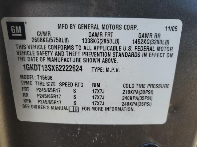 Photo 10 from auction – 2006 GMC ENVOY with VIN 1GKDT13SX62222624