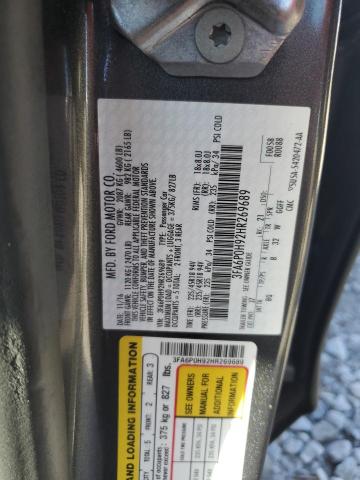 Photo 10 from auction – 2017 FORD FUSION SE with VIN 3FA6P0H92HR269689