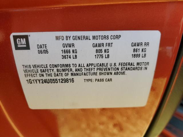 Photo 10 from auction – 2005 CHEVROLET CORVETTE with VIN 1G1YY24U055129816