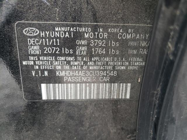 Photo 10 from auction – 2012 HYUNDAI ELANTRA GL with VIN KMHDH4AE3CU394548