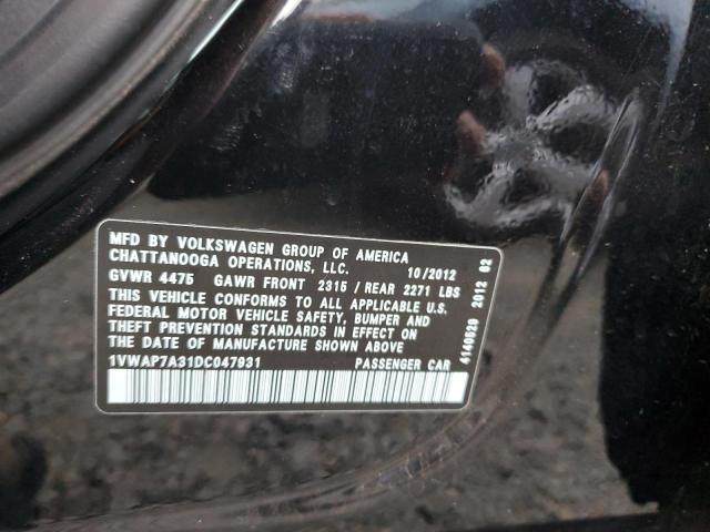 Photo 10 from auction – 2013 VOLKSWAGEN PASSAT S with VIN 1VWAP7A31DC047931