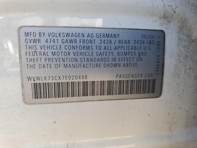 Photo 10 from auction – 2007 VOLKSWAGEN PASSAT 2.0 with VIN WVWLK73CX7E020498