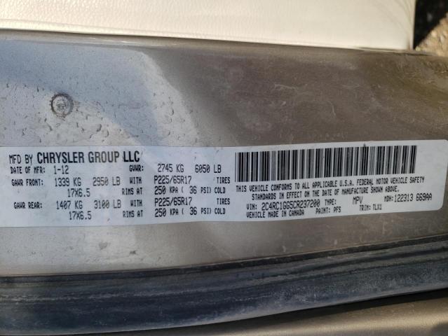 Photo 10 from auction – 2012 CHRYSLER TOWN & COU with VIN 2C4RC1GG5CR237200