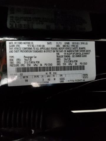 Photo 10 from auction – 2016 FORD FOCUS SE with VIN 1FADP3F28GL239897