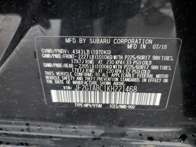 Photo 13 from auction – 2019 SUBARU CROSSTREK with VIN JF2GTABC1KH221468