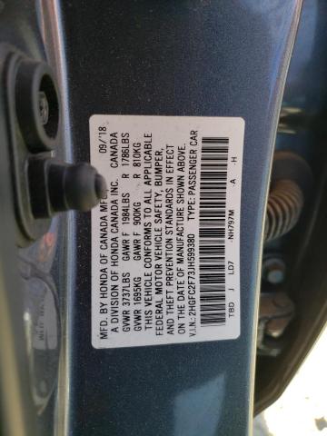 Photo 10 from auction – 2018 HONDA CIVIC EX with VIN 2HGFC2F73JH599380