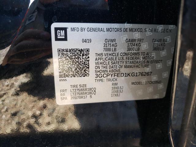 Photo 10 from auction – 2019 CHEVROLET SILVERADO with VIN 3GCPYFED1KG176267
