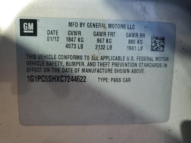 Photo 10 from auction – 2012 CHEVROLET CRUZE LS with VIN 1G1PC5SHXC7244622