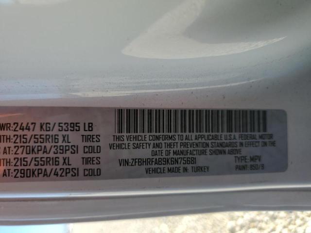 Photo 10 from auction – 2019 RAM PROMASTER with VIN ZFBHRFAB9K6N75681