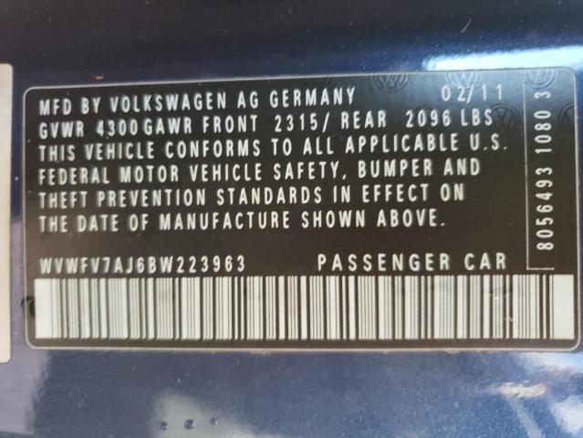 Photo 10 from auction – 2011 VOLKSWAGEN GTI with VIN WVWFV7AJ6BW223963