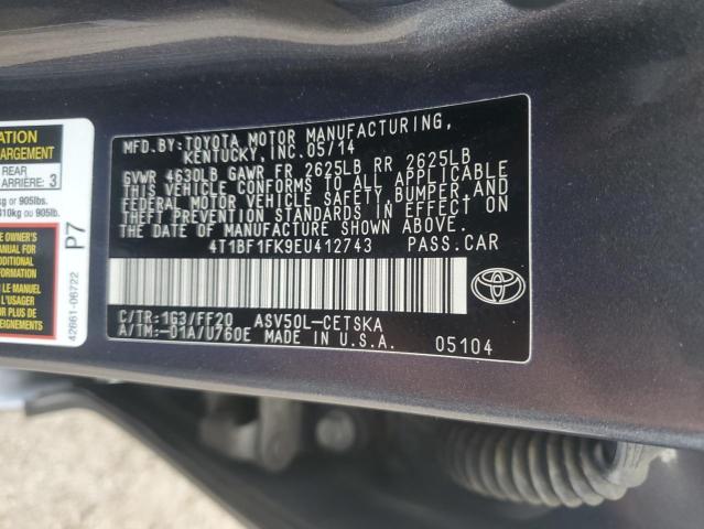 Photo 10 from auction – 2014 TOYOTA CAMRY L with VIN 4T1BF1FK9EU412743