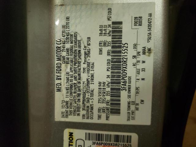 Photo 10 from auction – 2013 FORD FUSION TIT with VIN 3FA6P0D9XDR215525