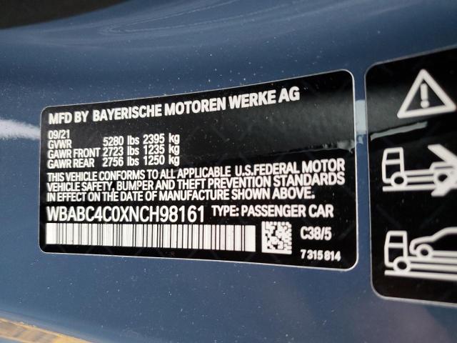 Photo 10 from auction – 2022 BMW M850XI with VIN WBABC4C0XNCH98161
