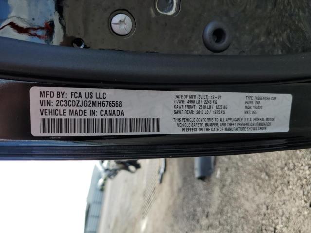 Photo 10 from auction – 2021 DODGE CHALLENGER with VIN 2C3CDZJG2MH676568
