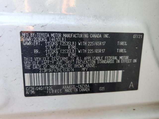 Photo 10 from auction – 2021 TOYOTA RAV4 LE with VIN 2T3H1RFV3MC153014