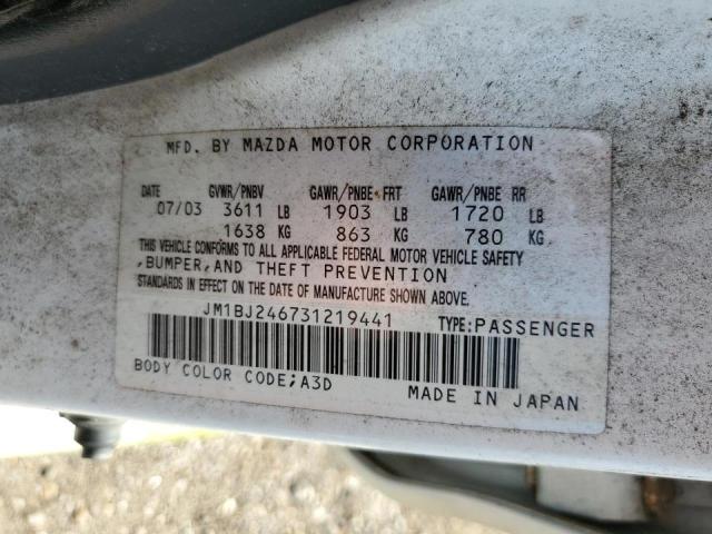 Photo 10 from auction – 2003 MAZDA PROTEGE PR with VIN JM1BJ246731219441