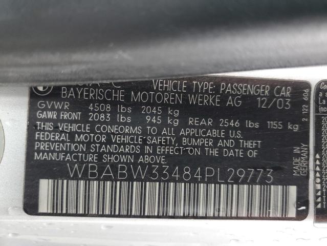 Photo 10 from auction – 2004 BMW 325 CI with VIN WBABW33484PL29773