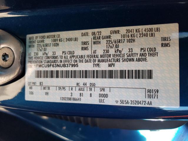 Photo 10 from auction – 2022 FORD ESCAPE S with VIN 1FMCU9F63NUB37995