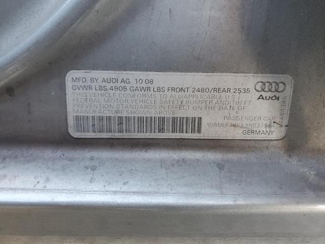 Photo 10 from auction – 2009 AUDI A4 2.0T QU with VIN WAULF78KX9N037984